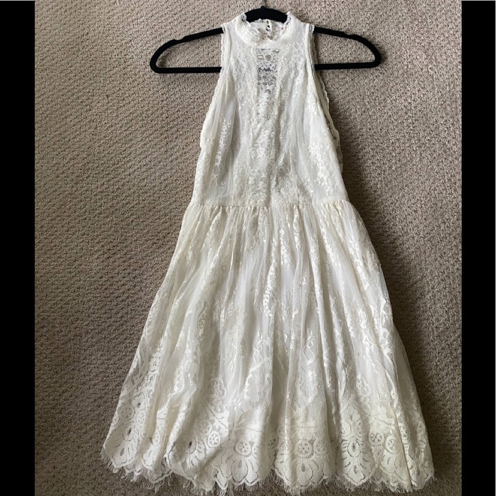 Free People Verushka White Lace Halter Dress
